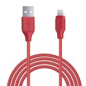 AUKEY CB-AL2 Red nylonowy kabel Quick Charge Lightning-USB | 2m | certyfikat MFi Apple