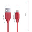 AUKEY CB-AL2 Red nylonowy kabel Quick Charge Lightning-USB | 2m | certyfikat MFi Apple