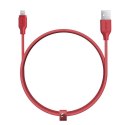 AUKEY CB-AL2 Red nylonowy kabel Quick Charge Lightning-USB | 2m | certyfikat MFi Apple