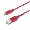 AUKEY CB-AL2 Red nylonowy kabel Quick Charge Lightning-USB | 2m | certyfikat MFi Apple