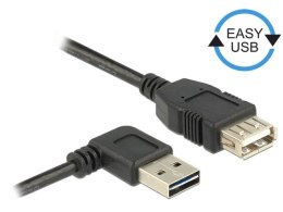 Delock Kabel USB AM-AF 2.0 0.5m czarny kątowy lewo/prawo Easy-USB