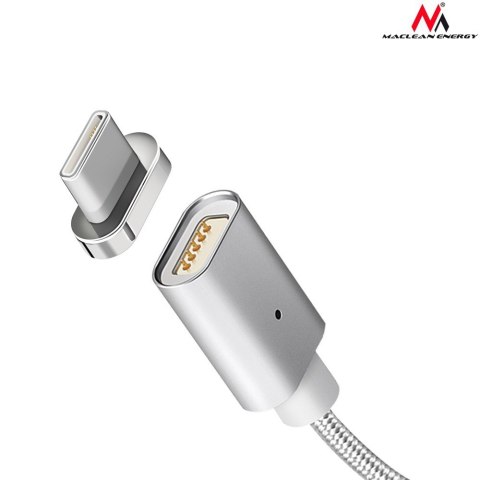 Maclean Kabel USB Type-C magnetyczny srebrny MCE178