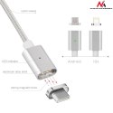 Maclean Kabel USB Type-C magnetyczny srebrny MCE178