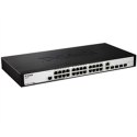 D-LINK DGS-1210-28, Gigabitowy inteligentny przełącznik z 24 portami 10/100/1000Base-T i 4 portami Gigabit MiniGBIC (SFP), 802.3