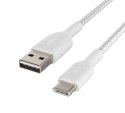 Belkin Kabel Braided USB-C USB-A 1m biały