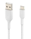 Belkin Kabel Braided USB-C USB-A 2m biały