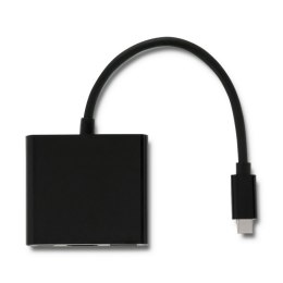 Qoltec Adapter USB 3.1 typ C / HDMI + USB A + USB typ C | Czarny