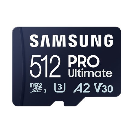 Samsung MicroSD Card with Card Reader PRO Ultimate 512 GB microSDXC Memory Card Flash memory class U3, V30, A2