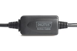 Kabel przedłużający USB 2.0 HighSpeed 15mTyp USB A/USB A M/Ż aktywny, czarny 15m