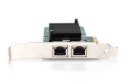 Karta sieciowa przewodowa PCI Express 2x RJ45 Gigabit 10/100/1000Mbps Low Profile