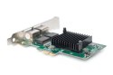 Karta sieciowa przewodowa PCI Express 2x RJ45 Gigabit 10/100/1000Mbps Low Profile