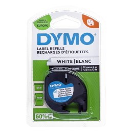 LT-TAPE 12MM/4M/BLACK ON WHITE PLASTIC