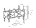 Uchwyt Maclean, Uniwersalny, Na dwa telewizory, Przód/tył, 23-70", Max vesa 600x400, PROFI MARKET SYSTEM, Czarny, 50kg, MC-703