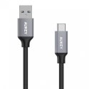 AUKEY CB-CD3 OEM nylonowy kabel Quick Charge USB C-USB 3.0 | 2m | 5 Gbps | 3A | 60W PD | 20V