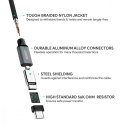 AUKEY CB-CD3 OEM nylonowy kabel Quick Charge USB C-USB 3.0 | 2m | 5 Gbps | 3A | 60W PD | 20V