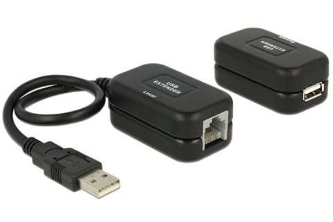 Delock Przedłużacz USB-A M/F przez LAN 60cm czarny