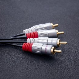 Qoltec Kabel 2xRCA męski / 2xRCA męski | 0.5m | czarny