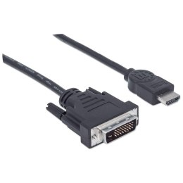 Kabel HDMI na DVI-D 24+1 Dual Link M/M 1.8m Czarny