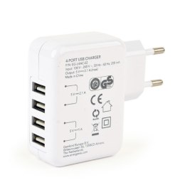 ŁADOWARKA USB UNIVERSAL WHITE 4PORT EG-U4AC-02 GEMBIRD