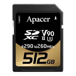 Karta pamięci SDXC Apacer 512GB (290/260 MB/s) Class 10 UHS-II U3 V30