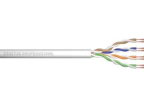 Digitus Kabel teleinformatyczny, patchcordowy, U/UTP kat.5e AWG26/7, linka, miedziany, PVC, 100m, szary