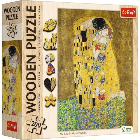 Trefl Puzzle drewniane 200 elementów Pocałunek Gustav Klimt