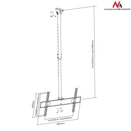 Uchwyt sufitowy do telewizora Maclean, max VESA 400x400, 32-55