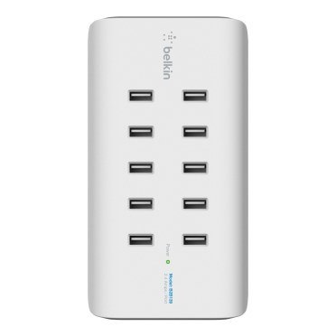 10-PORT USB-CHARGING STATION/120W 2.4A PER PORT WHITE