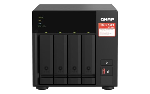 Qnap TS-473A-SW5T, Tower, 3.5" SATA, AMD Ryzen V1500B 4C/8T, 8GB DDR4 (Max. 64GB), 2 x 2.5GbE, optional 10GbE, Single PSU, 250W