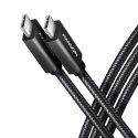 AXAGON BUCM32-CM15A Kabel USB-C - USB-C 3.2 Gen 2, 1.5m, PD 100W, 5A, 4K HD, ALU, oplot, czarny