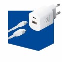 3MK Ładowarka sieciowa 20W 1xUSB-C +USB-A PD QC bez kabla Biała