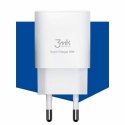 3MK Ładowarka sieciowa 20W 1xUSB-C +USB-A PD QC bez kabla Biała