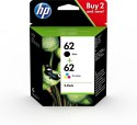 INK CARTRIDGE NO 62 B/C/M/Y/COMBO 2-PACK