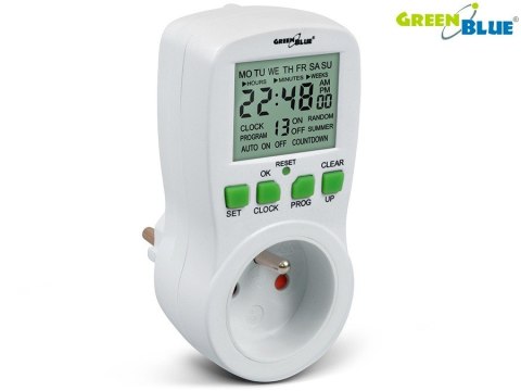 GreenBlue Timer cyfrowy GB107 GreenBlue 16 programów