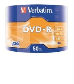 Verbatim DVD-R 16x 4.7GB 50P SP Matt Silver Wrap 43788