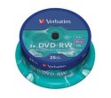 Verbatim DVD-RW 4x 4.7GB 25P CB Matt Silver 43639