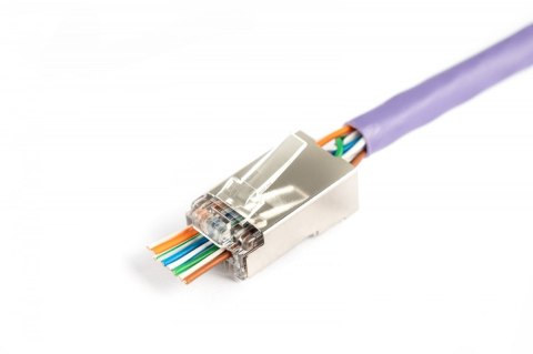 Digitus Wtyk RJ45 (8P8C) przelotowy, kat.5e, ekranowany, AWG 26-24, opakowanie 100 szt