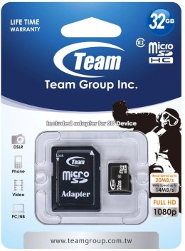 Karta pamięci microSDHC Team Group Class 10 32GB + Adapter SD