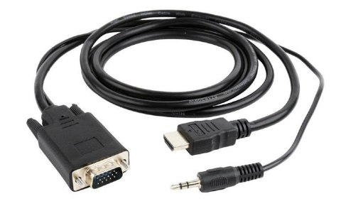 Adapter HDMI do VGA z wtykiem mini Jack 1.8m Gembird