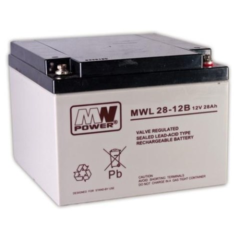 Akumulator żelowy 12V 28Ah MW Power MWL28-12B Long Life (10-letni)