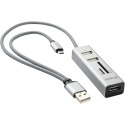 YENKEE Hub USB, Czytnik kart OTG YHC 102SR Slot SD,micro SD,3xUSB