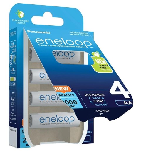 Akumulatorki Panasonic Eneloop R6 / AA 2000mAh BK-3MCDE/4BE - 4 sztuki (blister)