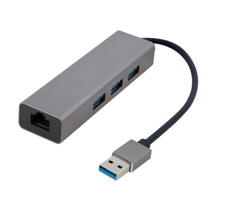 Adapter USB-A męski do LAN Gigabit męski + Hub USB 3.0 Gembird