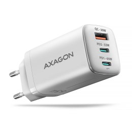 Ładowarka sieciowa GaN Axagon ACU-DPQ65W 1xUSB-A + 2x USB-C 65W biała