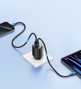 USAMS Ładowarka sieciowa 30W GaN LED USB+USB-C CC229 Fast Charging czarna