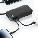 USAMS Powerbank 10000mAh 20W zwijany kabel USB-C fast charge Czarny