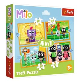 Trefl Puzzle 4w1 Poznaj Milo i jego przyjaciół