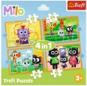 Trefl Puzzle 4w1 Poznaj Milo i jego przyjaciół