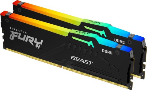 Pamięć RAM Kingston Fury Beast Black RGB 32GB (2x16GB) DDR5 6000MHz