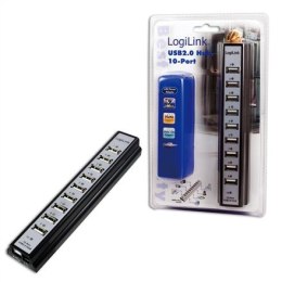 Hub USB LogiLink UA0096 10xUSB 2.0 aktywny czarny